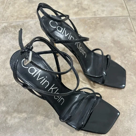 Calvin Klein Elegant Black Strappy Heels - Picture 2 of 8